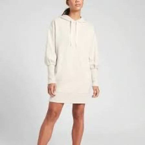 Athleta Mala Hoodie Dress, Light Oatmeal Heather SIZE S - Picture 1 of 13